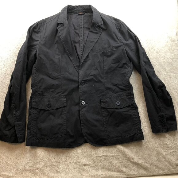 Sonoma Women's Unstructured Blazer Jacket Large Surgeon's Cuffs Workwear Black - Picture 11 of 12